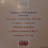 COOP Jednota obdarovala ambulancie v Nitrianskom Rudne a v Chrenovci-Brusne